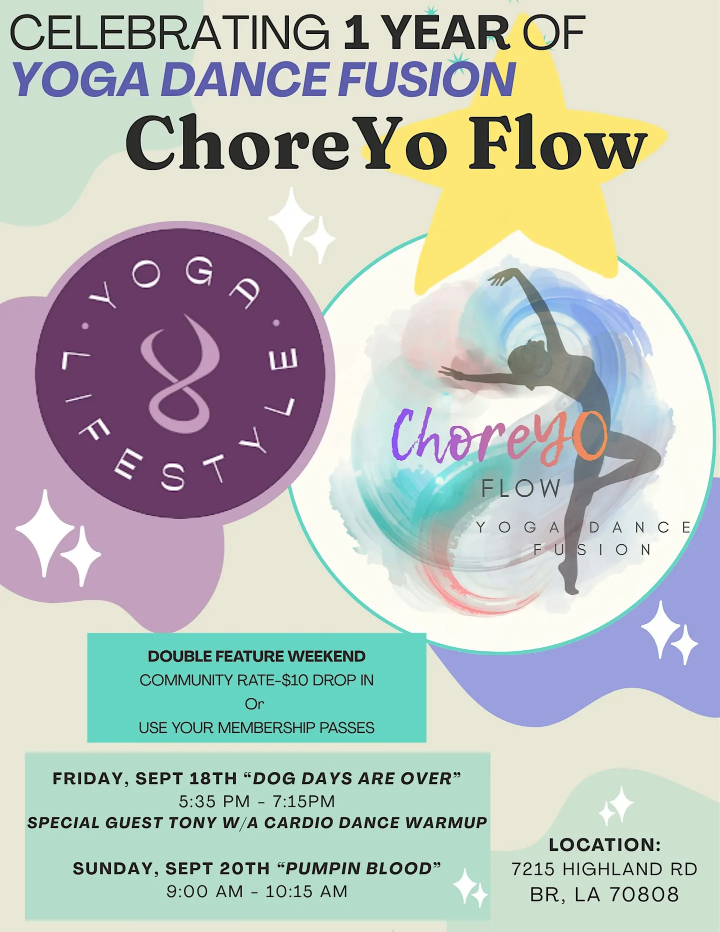 ChoreYo Flow (Yoga + Dance) at Leela - free or donate!