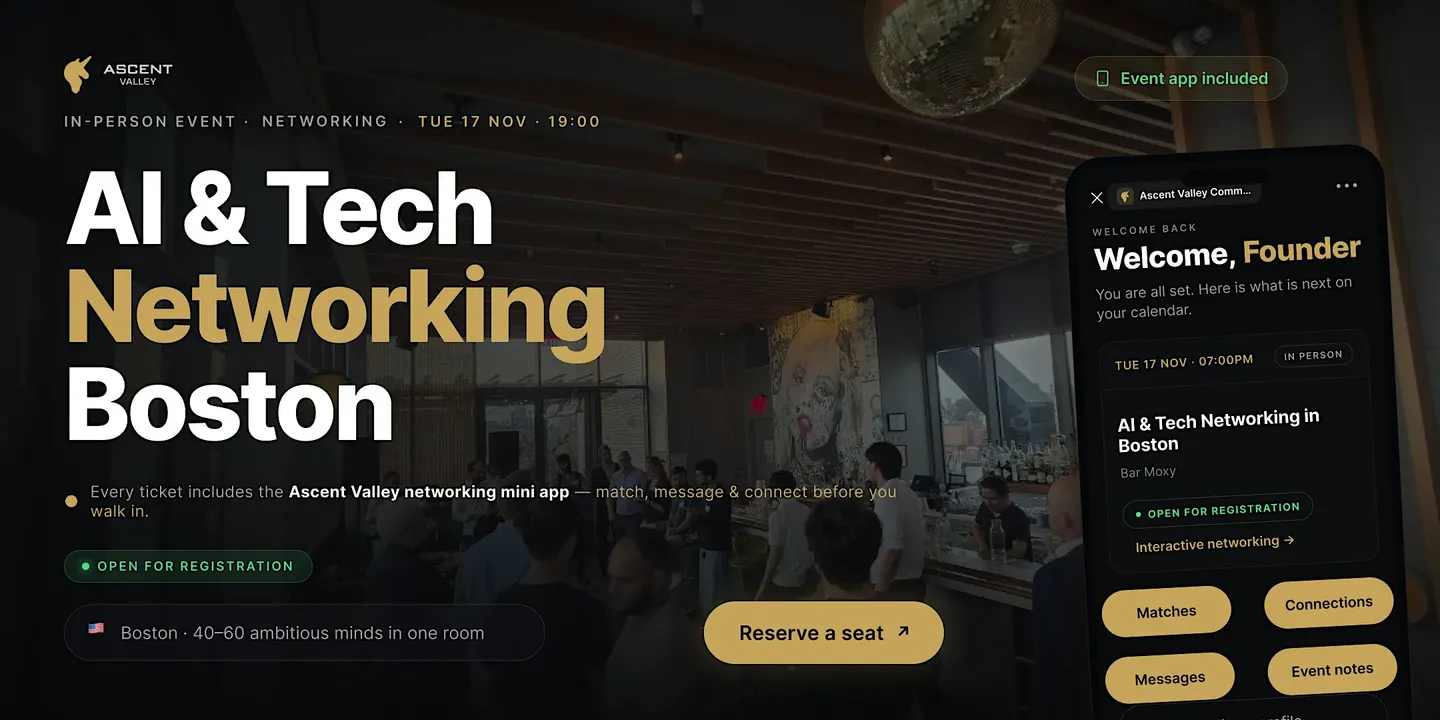 AI & Tech Networking Event in Boston by Ascent Valley
