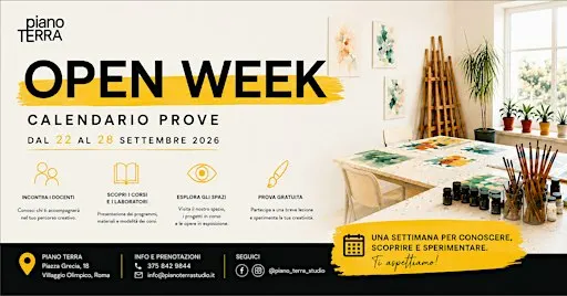 OPEN WEEK, L'arte ti aspetta dal 22 al 28 settembre