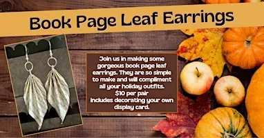 Book Page Leaf Earrings