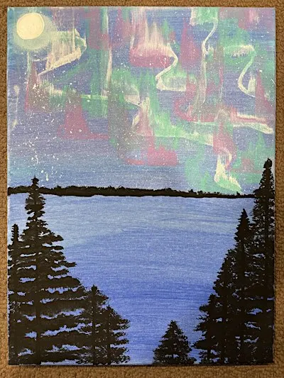 Northern lights paint night & wine
