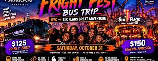 Fright Fest Halloween Bus Trip: NYC to Six Flags Great Adventure
