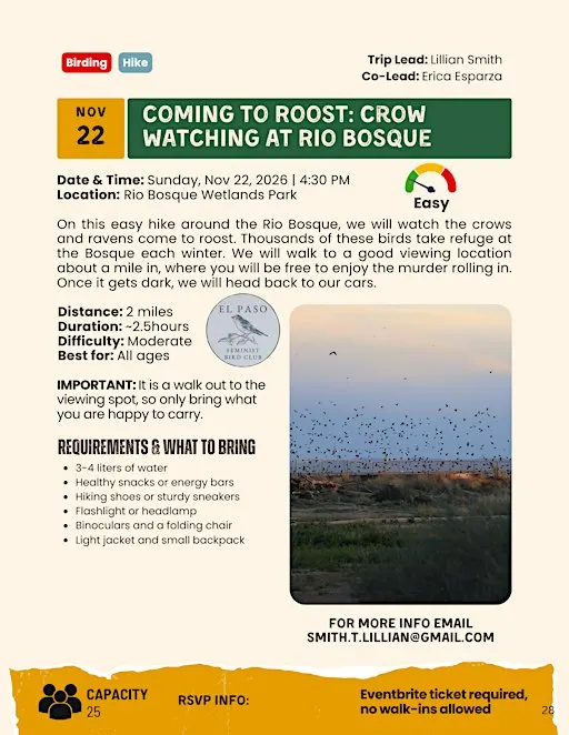 Coming to Roost: Crow Watching at Rio Bosque