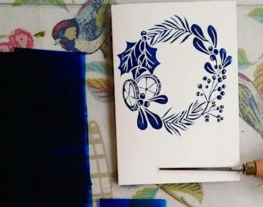 Festive Themed Lino Printing with Printmaker Sarah Bennett