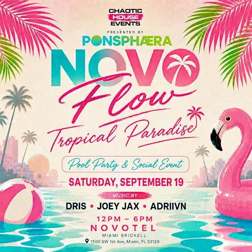 Miami Rooftop Pool Party: Novo Flow | House Music in Brickell