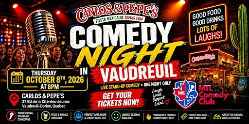 Comedy Night in Vaudreuil – October 8th, 2026 | Live Stand-Up Comedy