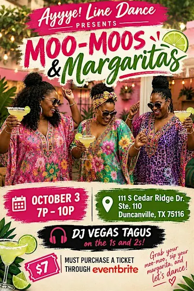 Moo-moos and Margaritas Line Dance Event