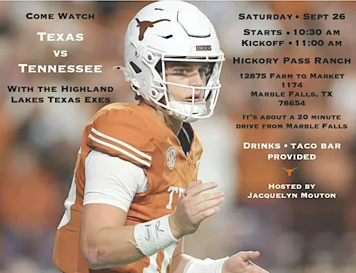 Highland Lakes Chapter - Texas vs. Tennessee Game Watch