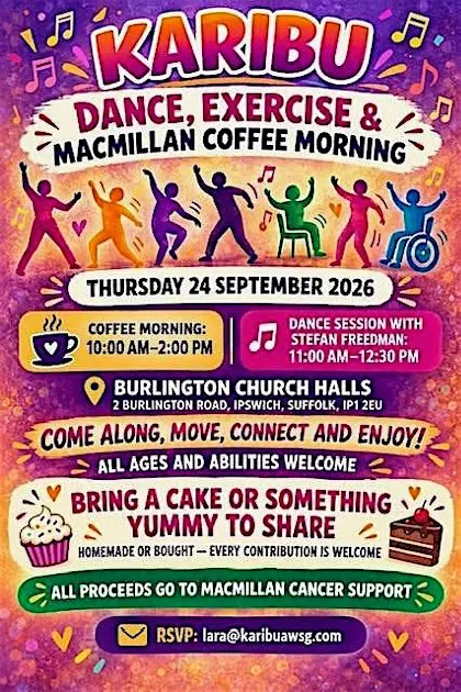 Karibu Dance, Exercise & Macmillan Coffee Morning