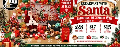 Breakfast with Santa at Ike’s Restaurant