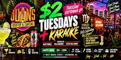 $2 Tuesdays + Karaoke at Juan’s Rooftop & Cantina