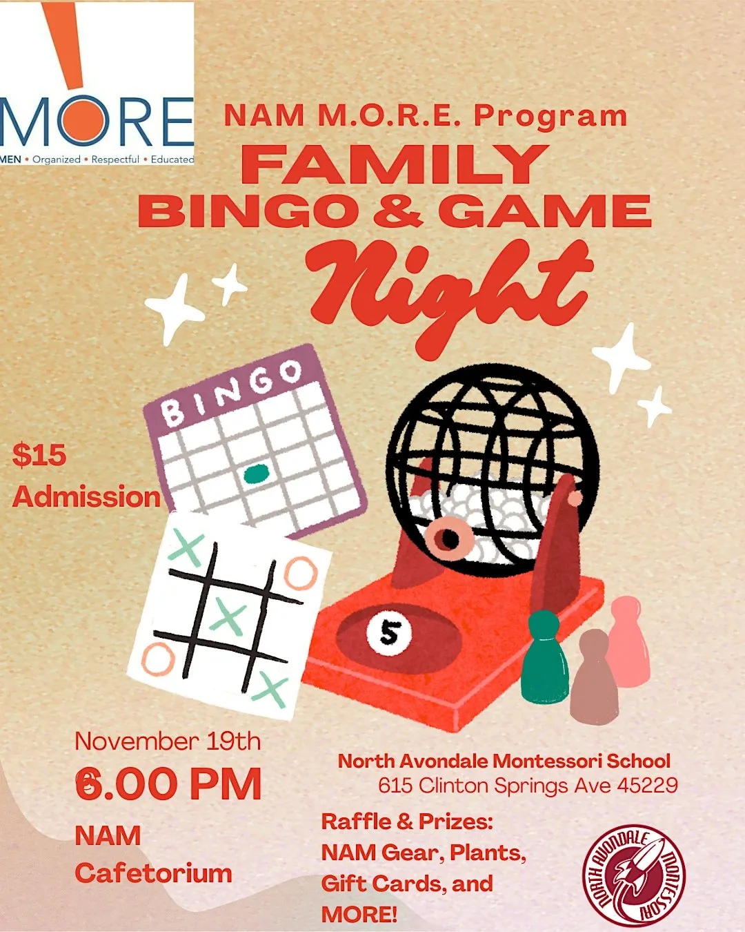 NAM M.O.R.E. Program Family BINGO & Game Night