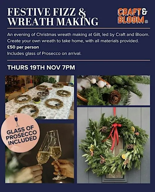 Festive Fizz and Wreath Making @ Gilt Bingham