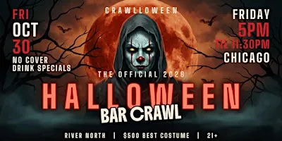 Chicago Halloween Bar Crawl - Halloween Friday - River North - Fri, Oct 30