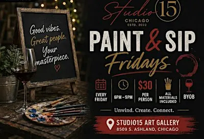 Open Paint Night at Studio15 Chicago Art Gallery