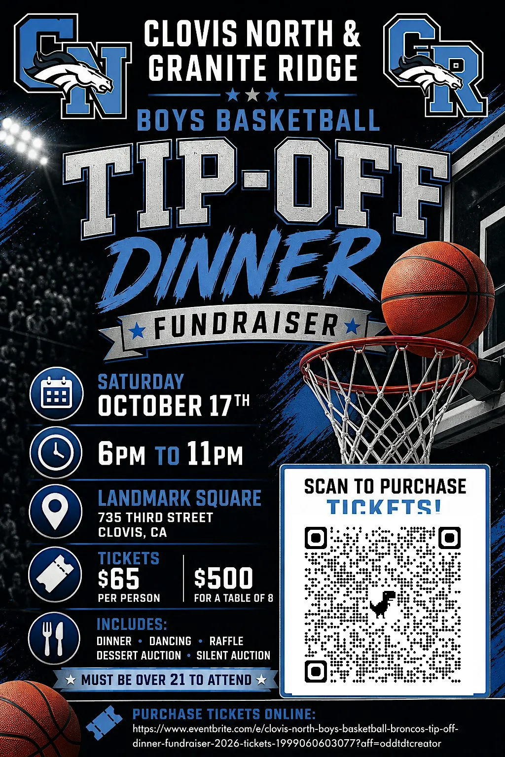 Clovis North Boys Basketball Broncos Tip-Off Dinner Fundraiser 2026