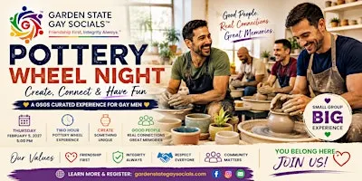 Gay Guys Pottery Wheel Night | Create, Connect & Have Fun
