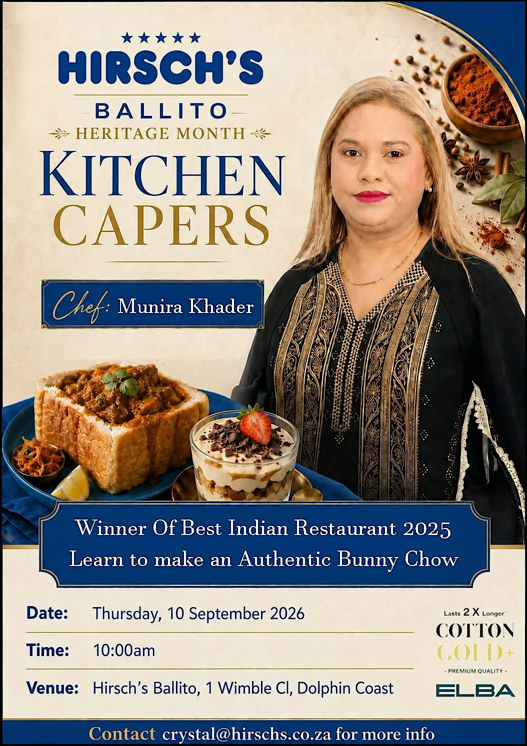 Live cooking show at Hirsch Ballito