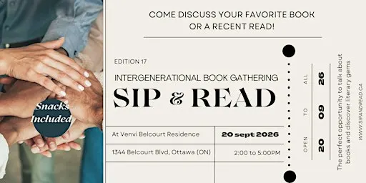 SIP & READ Ottawa- A Literary Experience Like No Other