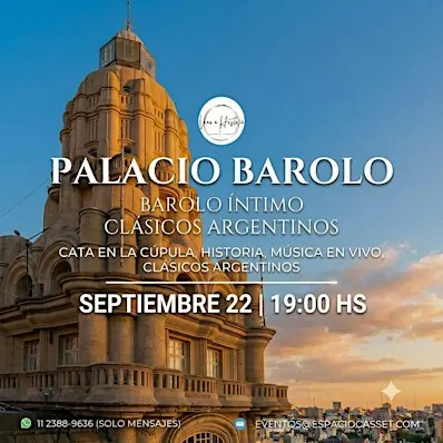 BAROLO ÍNTIMO CLÁSICOS ARGENTINOS: Cúpula + Historia + Cata + Música