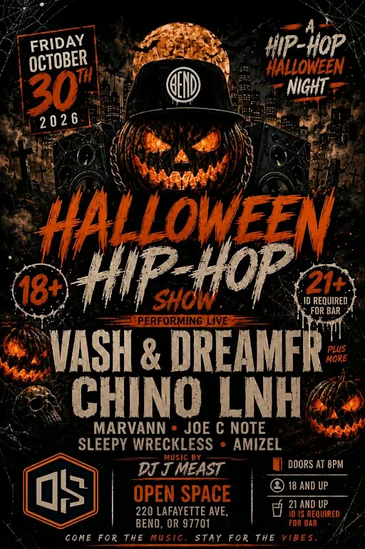 Halloween hip-hop show Bend Oregon