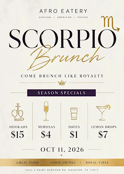 Scorpio Brunch at Afro Lounge | Come Brunch Like Royalty