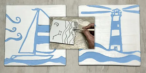 Sgraffito Stoneware Ceramic Tile
