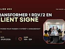 Atelier Transformer 1 rdv/2 en client signé