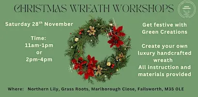 Christmas Wreath Workshop - Northern Lily, Failsworth
