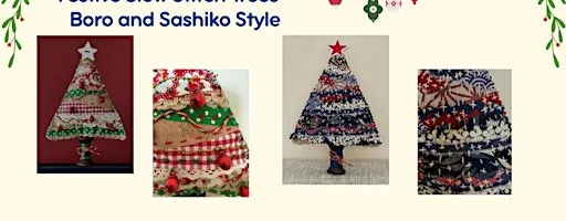 Festive Slow Stitch Trees – Boro and Sashiko Style