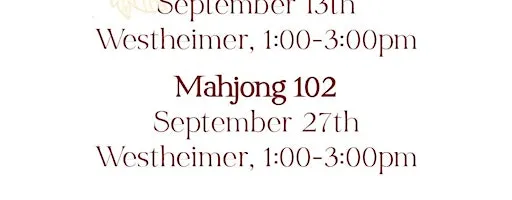 Mahjong 102 at Bering's Westheimer
