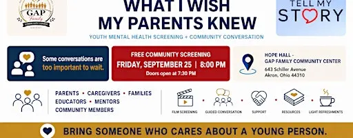 What I Wish My Parents Knew — Youth Mental Health Screening
