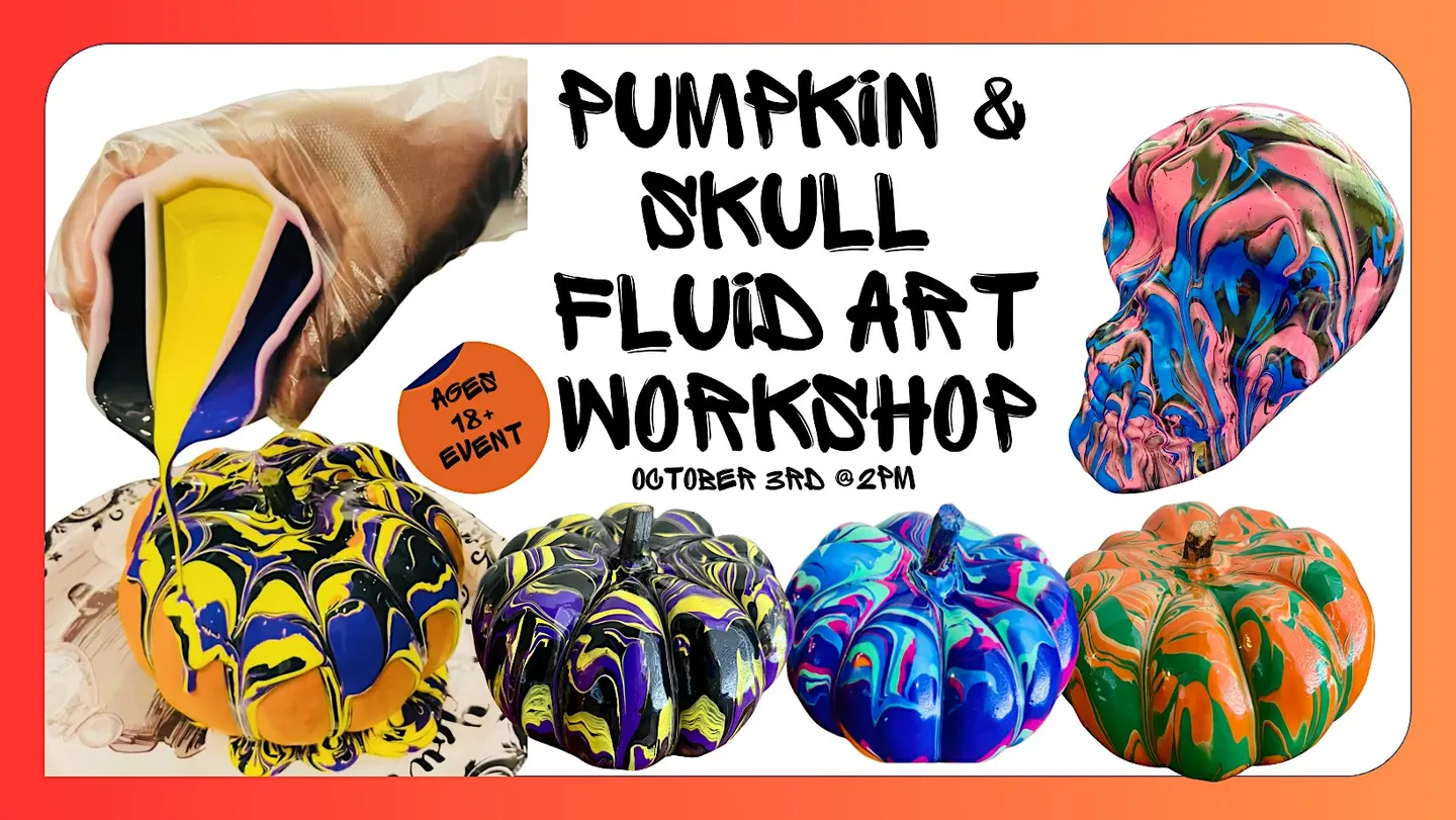 Halloween Pumpkin & Skull Fluid Art Workshop