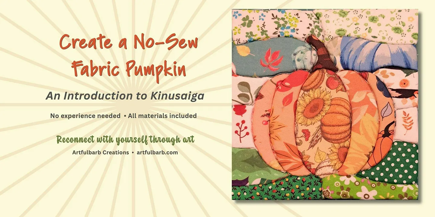 Create a no-sew fabric pumpkin wall hanging