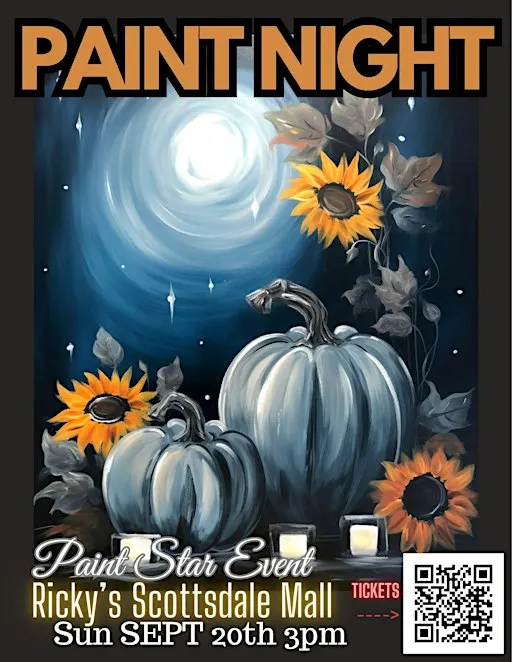 Sunday Funday Afternoon Pumpkins at Dark Paint Star Canvas Party