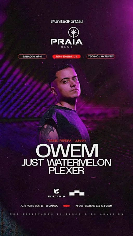OWEM EN PRAIA CLUB (SÁBADO 05 DE SEPTIEMBRE)