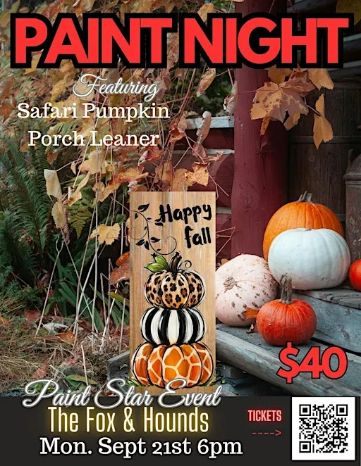 Safari Pumpkin Porch Leaner Paint Night in Aldergrove!