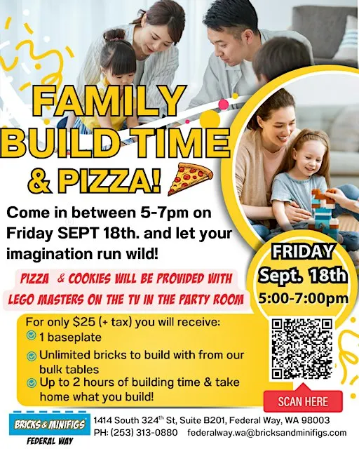 SEPTEMEBR FAMILY BUILD TIME & PIZZA