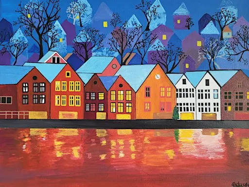 Paint 'n' Sip with Jana Peterson: "Bryggen in Bergen"