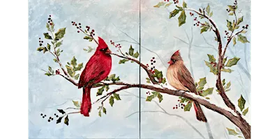 Christmas Cardinals Date Night - Paint and Sip in Houston | Classpop!™