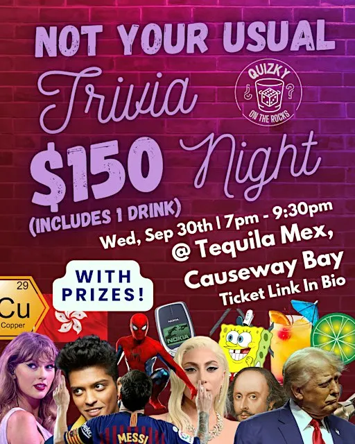 Not Your Usual Trivia Night @ Tequila Mex, Causeway Bay