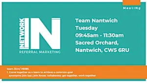 NetworkIN Team Nantwich Fortnightly Meeting