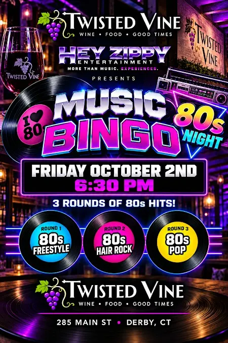 Music Bingo - 80's Night, Free to Play!