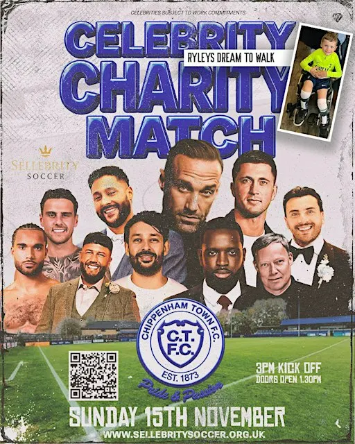 Celebrity charity football match at Chippenham Town Football Club