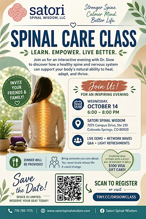 Spinal Care Class & Dinner with Dr. Siow