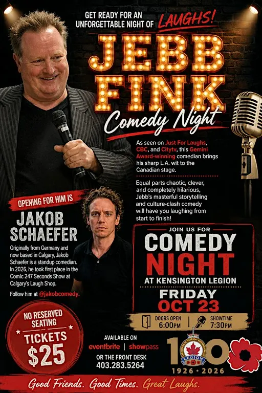 Comedy Night featuring Jebb Fink and special guest Jakob Schaefer