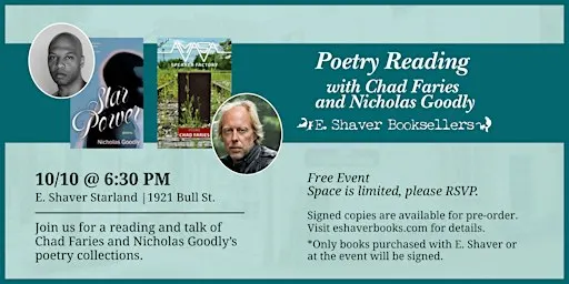 Poetry Reading with Chad Faries and Nicholas Goodly