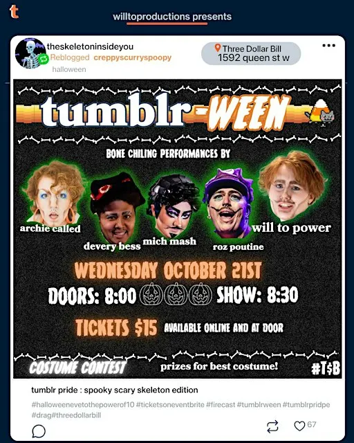 Tumblr Pride - spooky scary skeletons edition