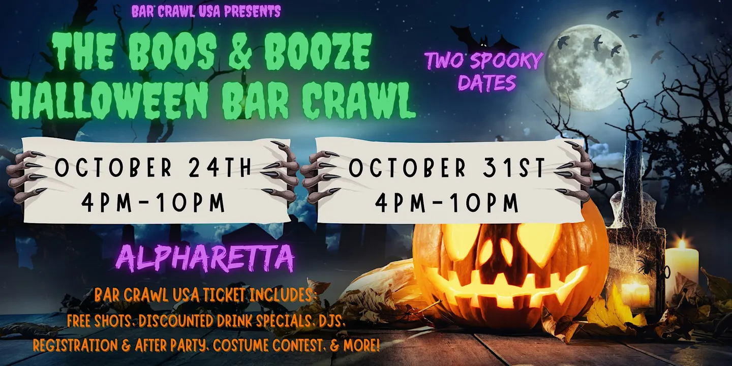 Alpharetta Boos & Booze Bar Crawl: Oct 24th & Oct 31st