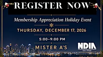 NDIA SD Membership Meeting & Appreciation Holiday Party-SPONSORSHIP